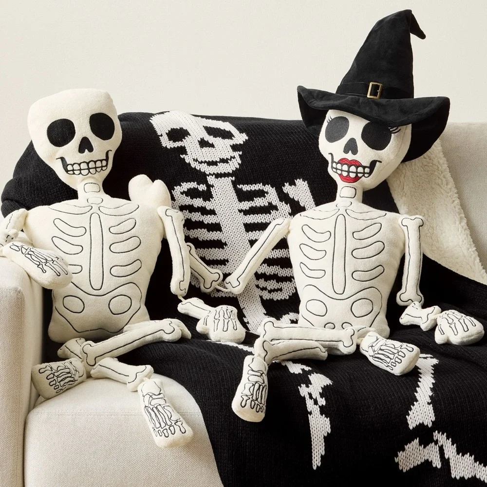 Pottery Barn Mrs Bones Shaped Pillow BNWT